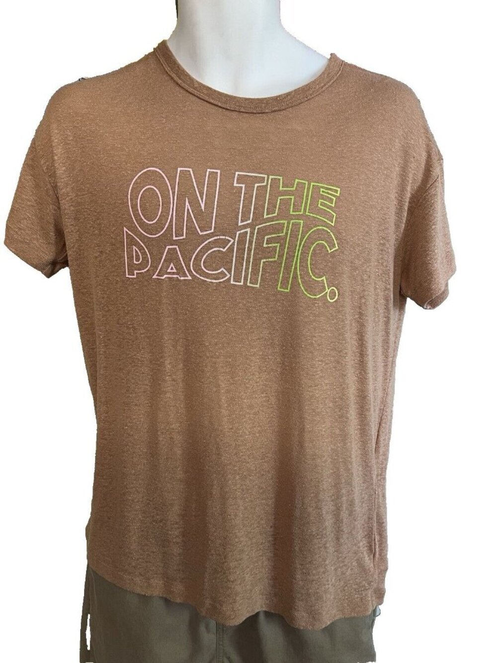 Aerie Breezy Boyfriend Tee~Size XS~Brown/Orange Oversized Comfy Shirt ~ L13 10